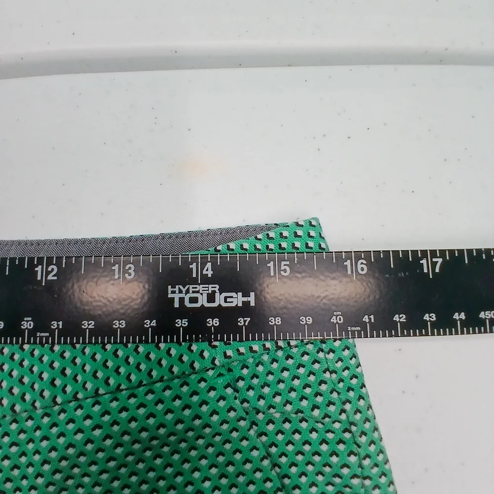 Banana Republic Hampton Fit Pants 6 Green‎ Geometric Honeycomb Workwear Preppy